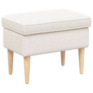 vidaXL Pouf Cr&egrave;me 55 x 35 x 41 cm Boucl&eacute;
