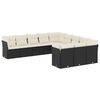 vidaXL Salon de jardin 11 pcs avec coussins noir r&eacute;sine tress&eacute;e