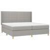 vidaXL Sommier &agrave; lattes de lit avec matelas Gris clair 200x200cm Tissu