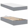 vidaXL Cadre de lit avec matelas avec matelas 2 pcs Gris clair tissu