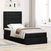 vidaXL Cadre de lit ottoman avec matelas noir 90x190 cm tissu
