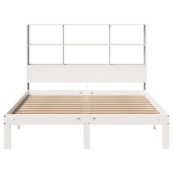 vidaXL Lit biblioth&egrave;que sans matelas blanc 120x190 cm bois pin massif