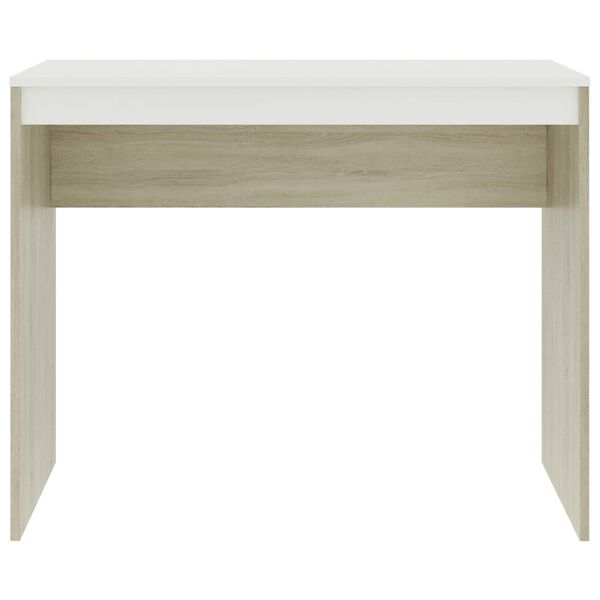 vidaXL Bureau Blanc et ch&ecirc;ne sonoma 90x40x72 cm Bois d'ing&eacute;nierie