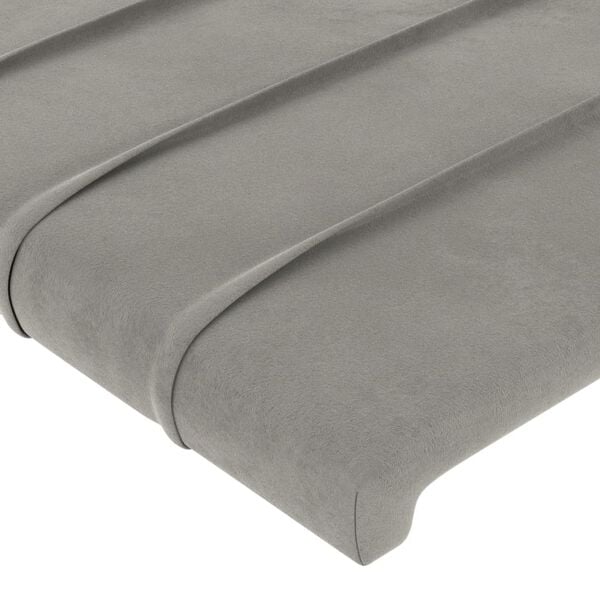 vidaXL T&ecirc;tes de lit Gris clair 160x5x78/88 cm Velours