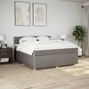 vidaXL Sommier &agrave; lattes de lit avec matelas Taupe 200x200 cm Tissu