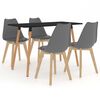 vidaXL Ensemble de salle &agrave; manger 5 pcs Gris