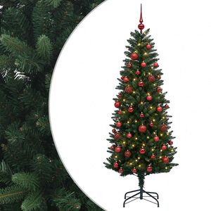 vidaXL Arbre de No&euml;l Artificiel avec Boule 120 cm 150 LED Blanc chaud