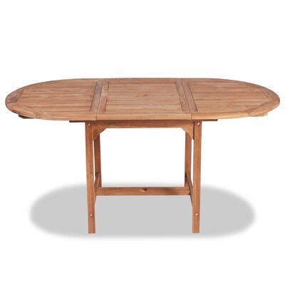 vidaXL Table extensible de jardin (110-160)x80x75 cm Teck solide