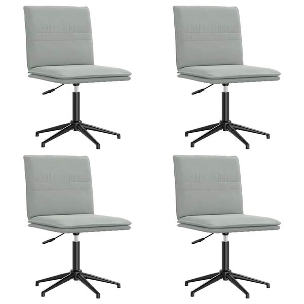 vidaXL Chaises &agrave; manger lot de 4 Gris clair Velours