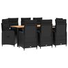 vidaXL Ensemble de repas ext&eacute;rieur 9 pc Noir