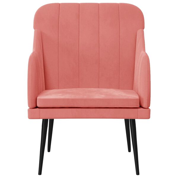 vidaXL Fauteuil Rose 63x76x80 cm Velours