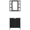 vidaXL Ensemble de mobilier de salle de bain avec &eacute;tag&egrave;re 4 pcs Noir