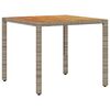 vidaXL Table de jardin et dessus en bois d'acacia gris r&eacute;sine tress&eacute;e