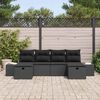 vidaXL Ensemble de canap&eacute; de jardin avec coussin 6 pcs Noir polyrotin