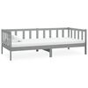 vidaXL Lit de repos avec matelas 90x200 cm Gris Bois de pin massif