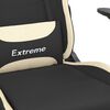 vidaXL Chaise de jeu de massage avec repose-pied Noir et crème Tissu