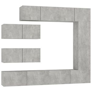 vidaXL Ensemble de meubles TV 7 pcs Gris b&eacute;ton Bois d'ing&eacute;nierie