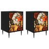 vidaXL Table de chevet GENNEP 2 pc Ch&ecirc;ne noir 36 x 33 x 51 cm