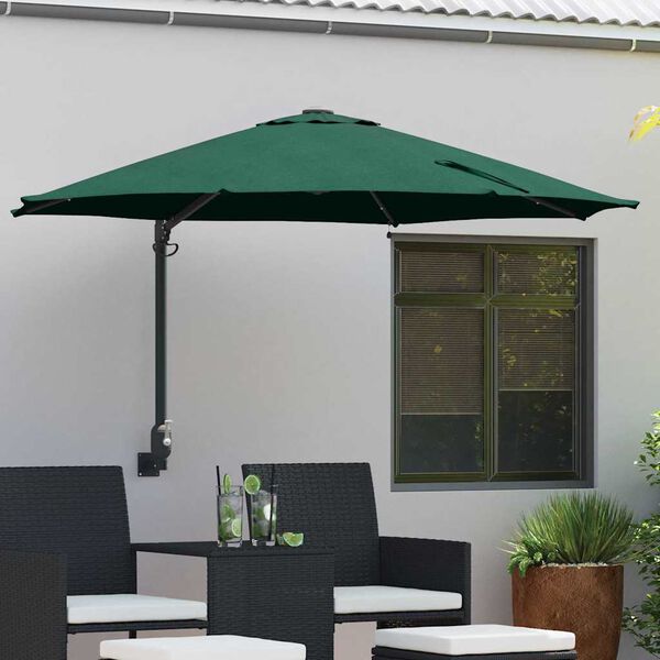 vidaXL Parasol de jardin Vert 248 x 248 x 148 cm Polyester et Acier