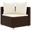 vidaXL Salon de jardin 4 pcs avec coussins marron r&eacute;sine tress&eacute;e