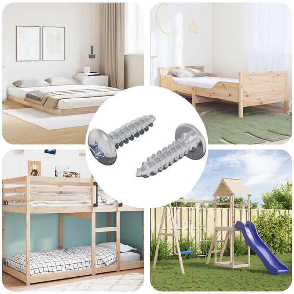 vidaXL Vis 2 pcs Argent&eacute; M4 x 16 mm Acier