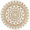 vidaXL Tapis fait &agrave; la main Jute avec imprim&eacute; blanc 90 cm