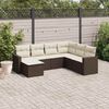 vidaXL Salon de jardin avec coussins 7 pcs marron r&eacute;sine tress&eacute;e