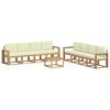 vidaXL Ensemble de canap&eacute;s d'ext&eacute;rieur 9 pc Blanc et cr&egrave;me