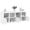 vidaXL Buffet avec lumières LED blanc 164x37x67 cm