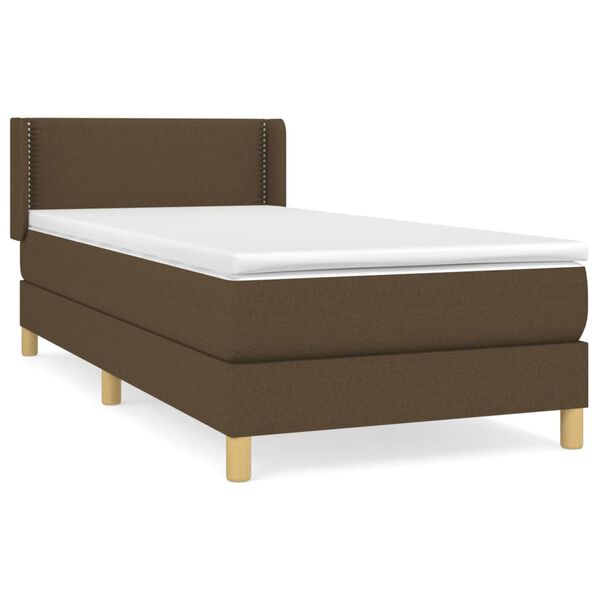 vidaXL Sommier &agrave; lattes de lit avec matelas Marron fonc&eacute; 100x200 cm