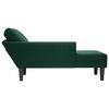 vidaXL Fauteuil long et coussin et accoudoir droit vert fonc&eacute; velours