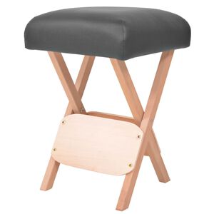 vidaXL Tabouret de massage pliant avec si&egrave;ge 12 cm d'&eacute;paisseur Noir