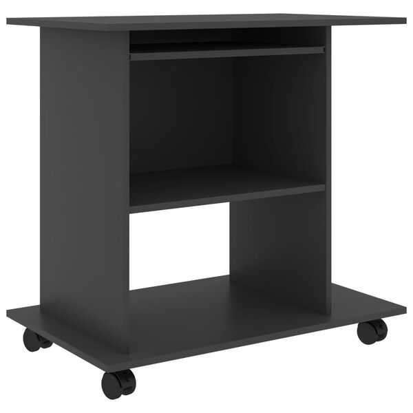 vidaXL Bureau d'ordinateur Gris 80x50x75 cm Aggloméré