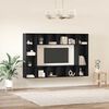 vidaXL Ensemble meuble TV Montage mural 4 pcs Noir 37 x 37 x 142,5 cm