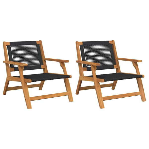vidaXL Mobilier de jardin 2 pcs Noir 67 x 78 x 73cm