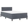 vidaXL Lit &agrave; ressorts avec matelas Gris fonc&eacute; 120 x 200 cm Velours
