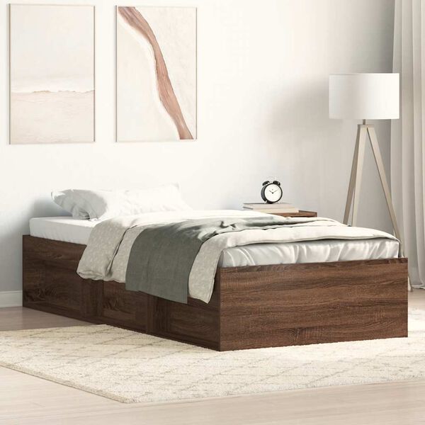vidaXL Cadre de lit sans matelas ch&ecirc;ne marron 90x190 cm