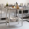 vidaXL Table de travail de cuisine avec dosseret 82,5x55x93 cm inox