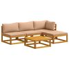 vidaXL Ensemble de Canap&eacute;s 5 pc Naturel Bois d'Acacia Massif