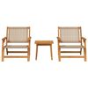 vidaXL Chaises de jardin avec table 3 pcs Beige 45 x 45 x 40 cm