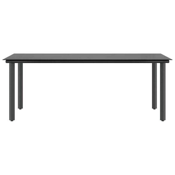 vidaXL Ensemble &agrave; manger jardin coussins 7pcs marron poly rotin verre