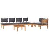 vidaXL Ensemble de canap&eacute; de jardin 5 pc Marron et gris