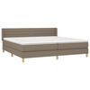 vidaXL Sommier &agrave; lattes de lit avec matelas Taupe 200x200 cm Tissu