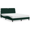 vidaXL Lit avec matelas vert fonc&eacute; 140x200 cm velours