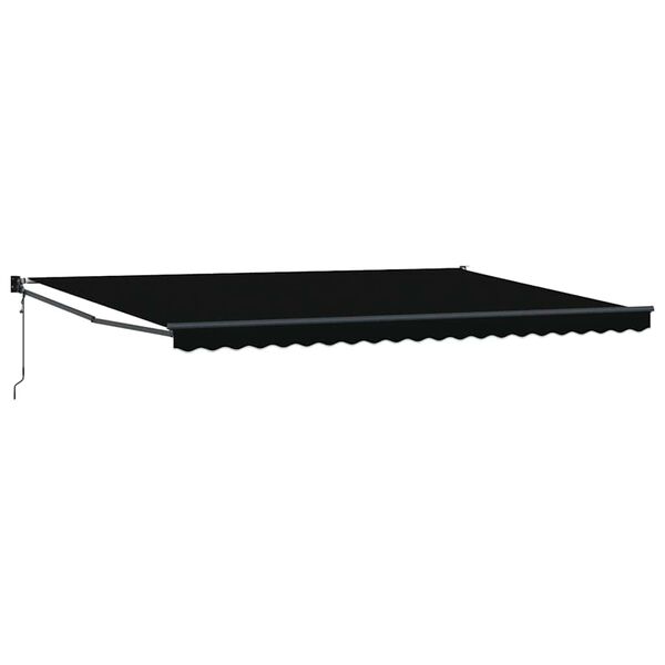 vidaXL Auvent Rétractable Noir 500 × 300 cm Tissu et Métal