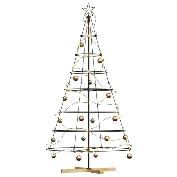 vidaXL Arbre en c&ocirc;ne de No&euml;l avec support Noir 180,5 cm Acier