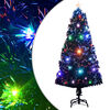 vidaXL Arbre de No&euml;l pr&eacute;-&eacute;clair&eacute; avec support et LED 120 cm fibre optique
