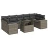 vidaXL Salon de jardin 8 pcs avec coussins gris r&eacute;sine tress&eacute;e
