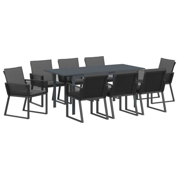 vidaXL Ensemble de salle à manger pour jardin 9 pcs Anthracite
