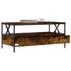 vidaXL Table basse ch&ecirc;ne fum&eacute; 100x51x45 cm bois d'ing&eacute;nierie